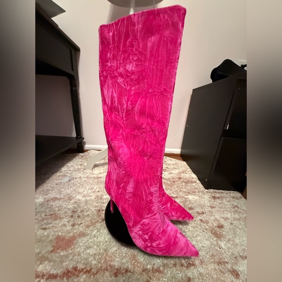 INC International Concepts Fuchsia Velvet Over the Knee Boots - Picture 2 of 6